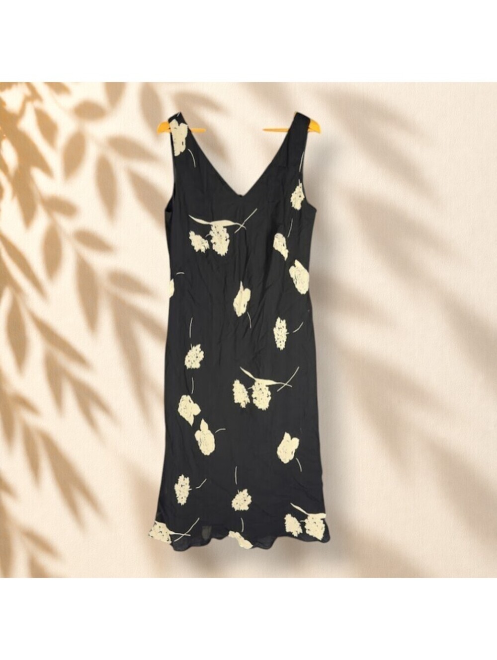 Jones New York Dress Women 18W Plus Black Floral Sheath Midi V-Neck Sleeveless